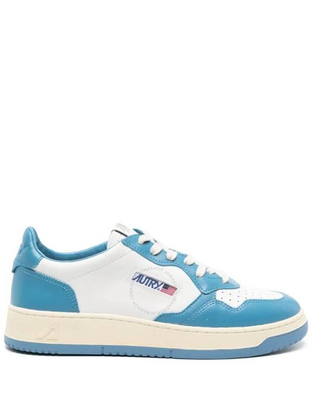 Men's Medalist Leather Low Top Sneakers Blue - AUTRY - BALAAN 2