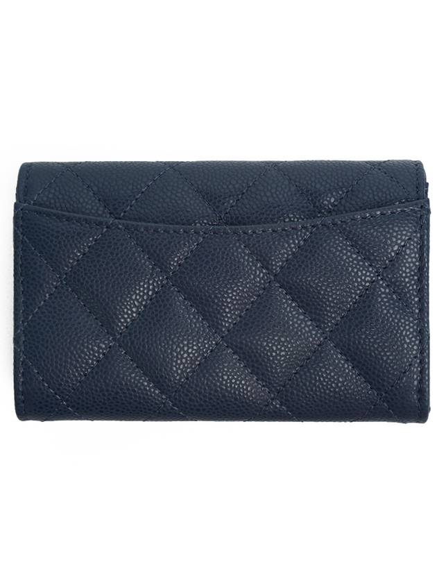 Classic gold caviar card wallet navy - CHANEL - BALAAN 4