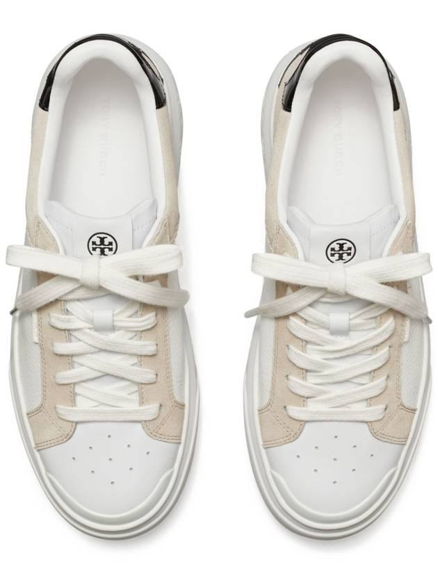 Ladybug Suede Leather Low Top Sneakers White - TORY BURCH - BALAAN 4