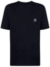 Pisato Effect Logo Patch Short Sleeve T-Shirt Navy - STONE ISLAND - BALAAN 3