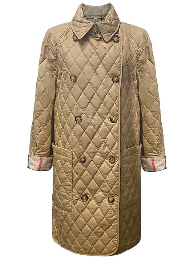 Tight Diamond Quilted Double Coat Beige - BURBERRY - BALAAN 3