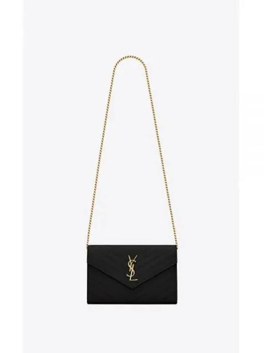 Monogram Matelasse Chain Shoulder Bag Black - SAINT LAURENT - BALAAN 2