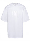 Paris Logo Loose Fit Organic Cotton Short Sleeve T Shirt White - AMI - BALAAN 1