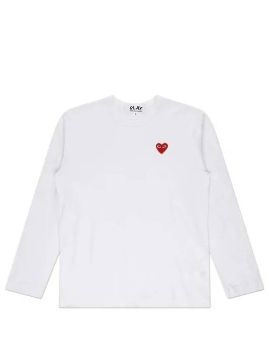 Red Heart Wappen Long Sleeve T-Shirt White - COMME DES GARCONS - BALAAN 2