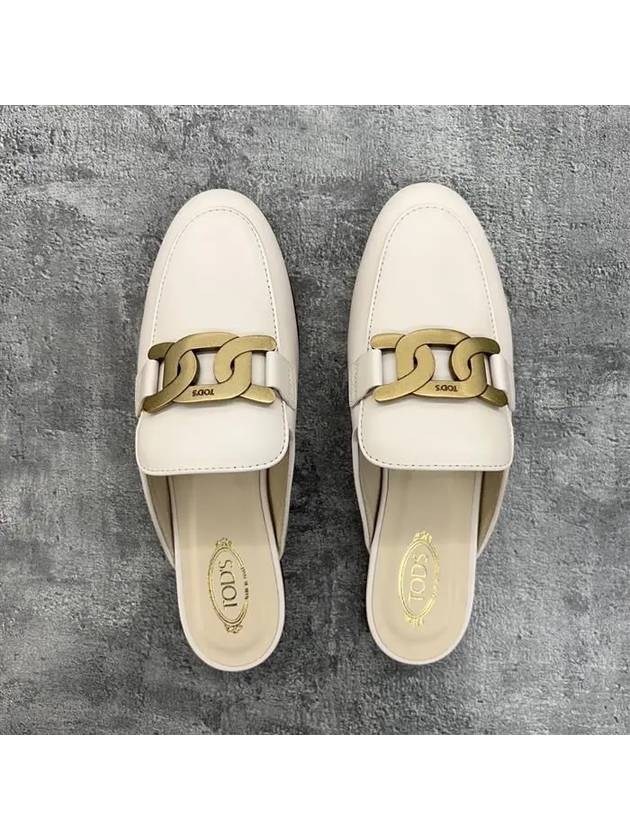 Metal Chain Leather Mule White - TOD'S - BALAAN 5