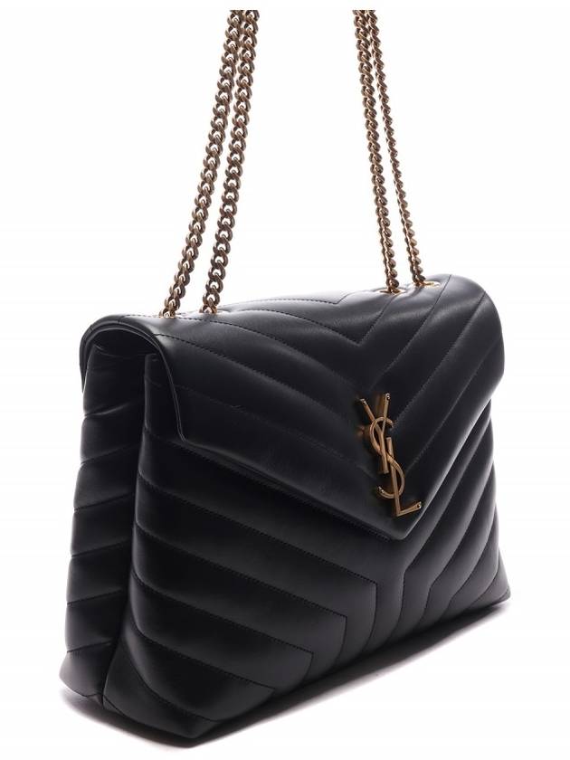 Loulou Matelasse Quilted Y Leather Medium Shoulder Bag Black - SAINT LAURENT - BALAAN 4