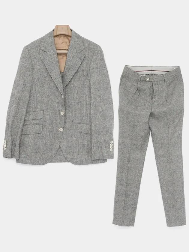 houndstooth check suit gray - BRUNELLO CUCINELLI - BALAAN 4