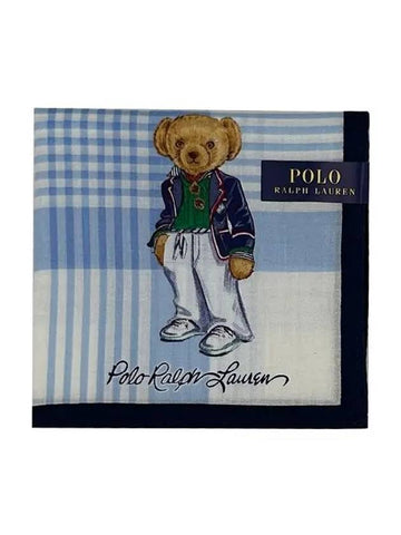 polo printing bear check pattern handkerchief blue 4 - RALPH LAUREN - BALAAN 1