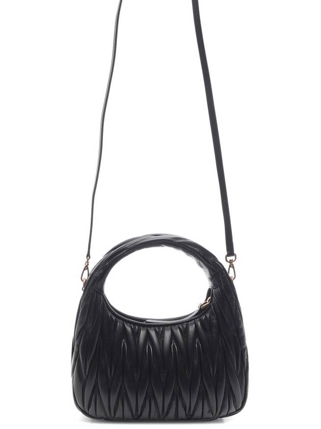 Wander Matelasse Nappa Leather Mini Hobo Tote Bag Black - MIU MIU - BALAAN 5