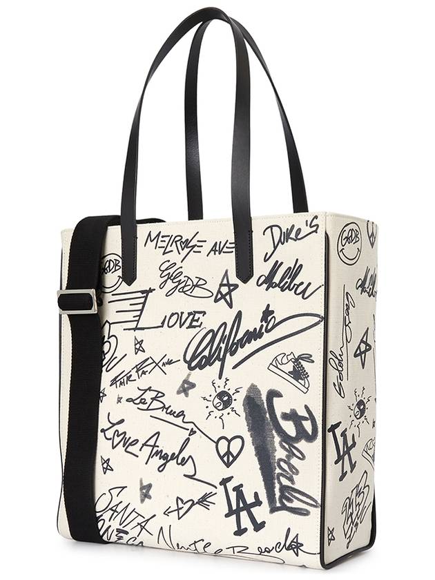 Contrasting Graffiti Print Tote Bag White - GOLDEN GOOSE - BALAAN 3