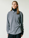 Vertical tip basic shirt relaxed fit gray - S SY - BALAAN 6