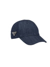 Triangle Logo Denim Ball Cap Navy - PRADA - BALAAN 1