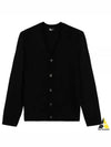 V-neck Button Cashmere Wool Cardigan Black - JIL SANDER - BALAAN 2