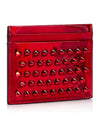 Chios Spike Card Wallet Red - CHRISTIAN LOUBOUTIN - BALAAN.