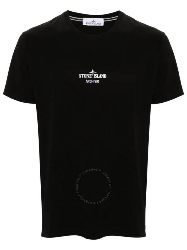 Archivio Cotton Short Sleeve T Shirt Black - STONE ISLAND - BALAAN 2