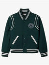 Embroidered Logo Varsity Virgin Wool Bomber Jacket Dark Green - SPORTY & RICH - BALAAN 2