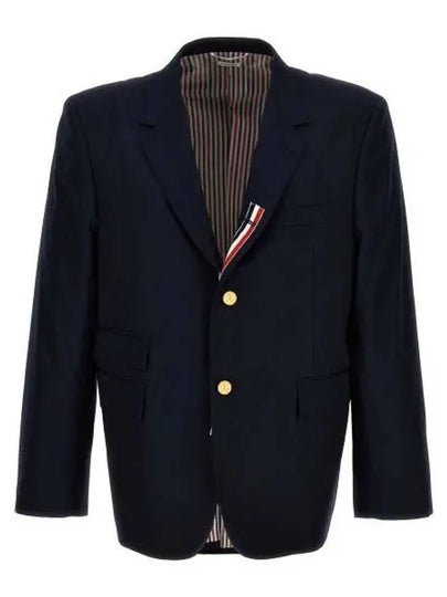 Typewriter Cloth Grosgrain Placket Sport Jacket Navy - THOM BROWNE - BALAAN 2