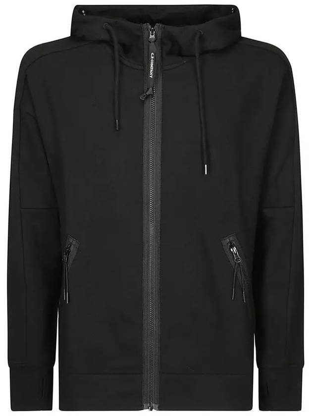 Diagonal Raised Fleece Goggle Zip-Up Hoodie Black - CP COMPANY - BALAAN 2