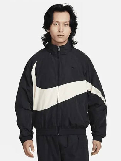 Swoosh Woven Jacket Black Coconut Milk - NIKE - BALAAN 2