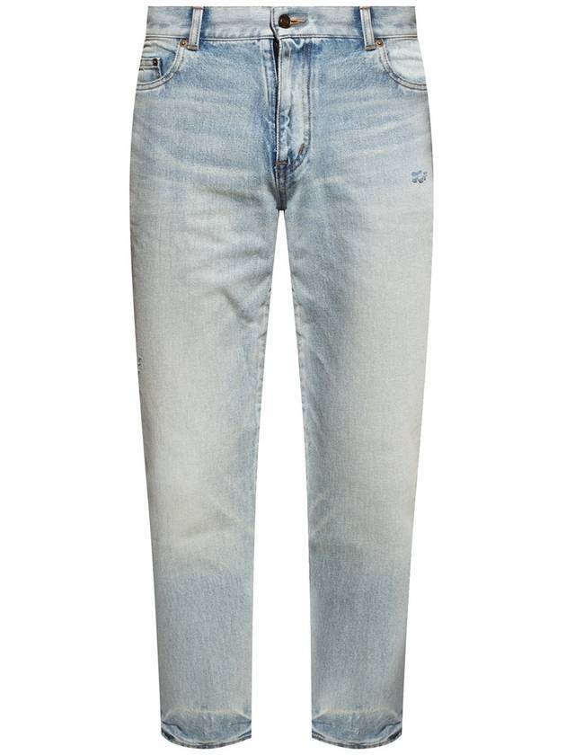 Men's Carrot Fit Denim Jeans Light Pole Blue - SAINT LAURENT - BALAAN.