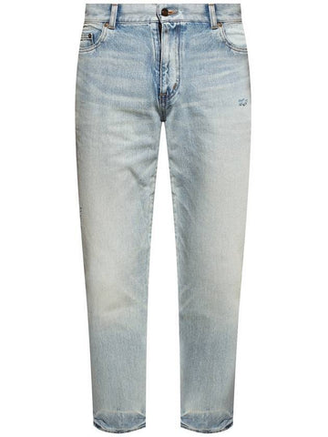 Men's Carrot Fit Denim Jeans Light Pole Blue - SAINT LAURENT - BALAAN.