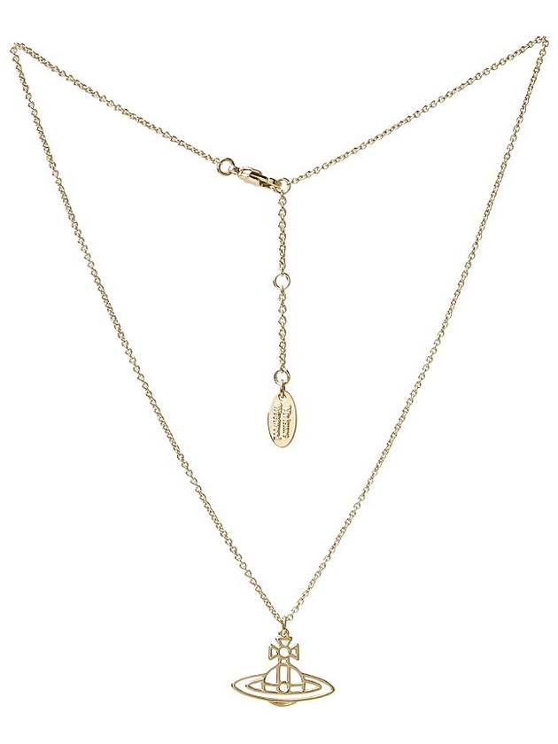 Women's Thin Line Short Flat ORB Pendant Necklace Gold - VIVIENNE WESTWOOD - BALAAN 2