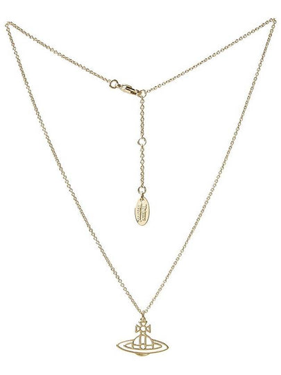 Women's Thin Line Short Flat ORB Pendant Necklace Gold - VIVIENNE WESTWOOD - BALAAN 2