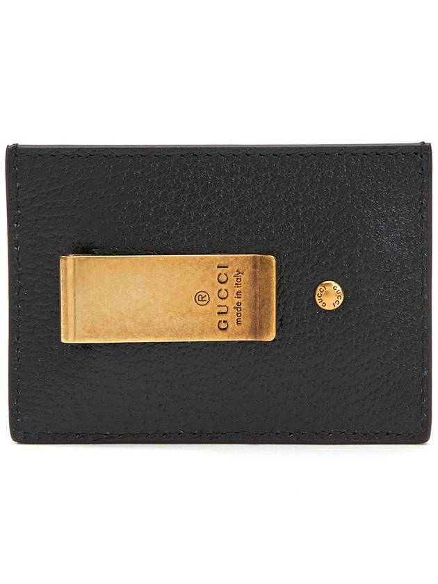 GG Marmont Leather Card Wallet Black - GUCCI - BALAAN 4