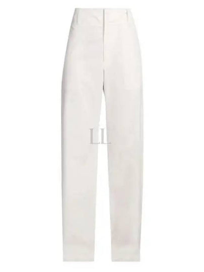 Compact Cotton Trousers Straight Pants White - BOTTEGA VENETA - BALAAN 2