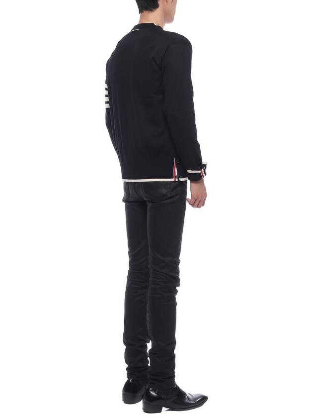 Wool 4-Bar Cardigan Black - THOM BROWNE - BALAAN 7