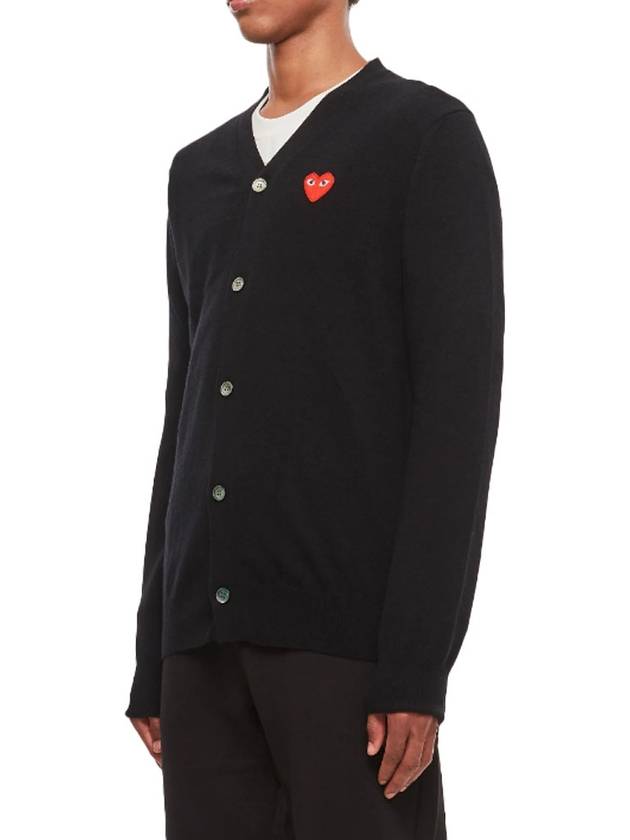 Classic Men's Red Heart Cardigan Black P1N0081 - COMME DES GARCONS - BALAAN 3