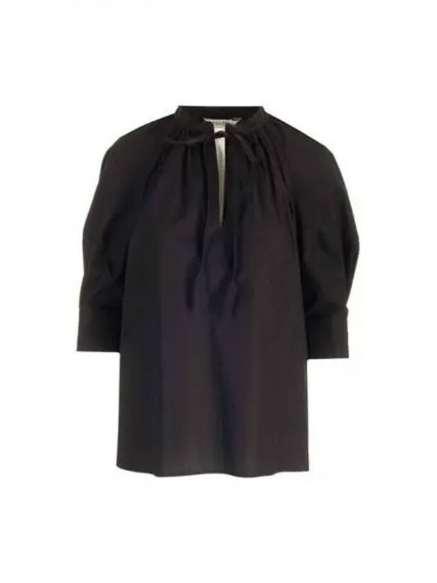 Carpi Puff Sleeve Cotton Blouse Black - MAX MARA - BALAAN 2