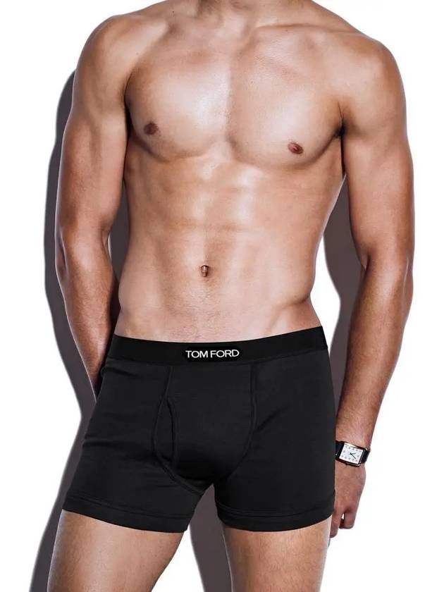 Men's Band Cotton Boxer Briefs 2 Pack Black - TOM FORD - BALAAN 7