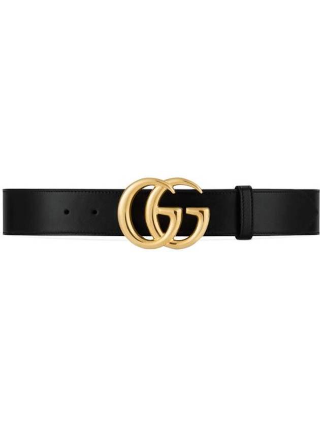 Double G Buckle Leather Belt Black - GUCCI - BALAAN 2