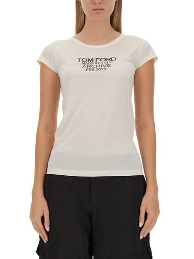 T-SHIRT WITH LOGO - TOM FORD - BALAAN 1