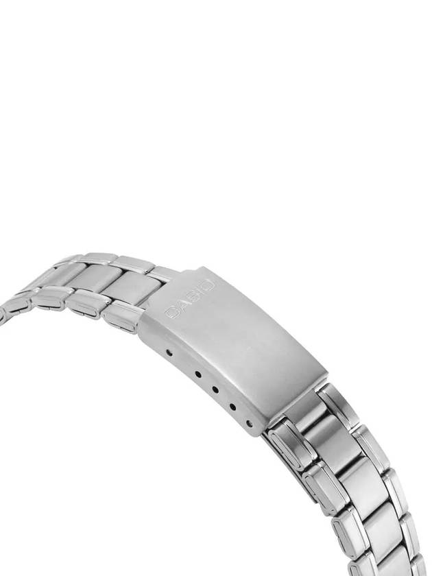 Square Plated Metal Analog Watch Silver - CASIO - BALAAN 4