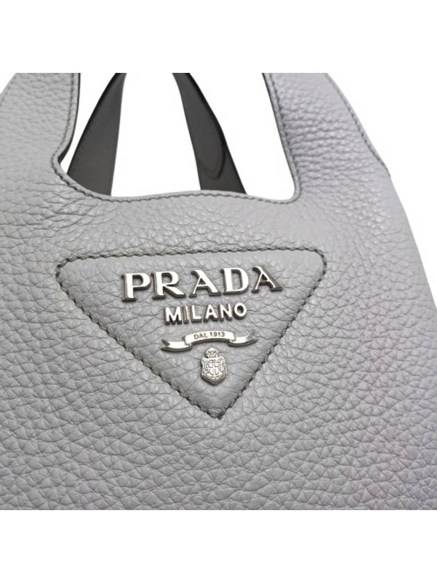 1BA349 Vitello Dino triangle logo top handle tote bag - PRADA - BALAAN 8