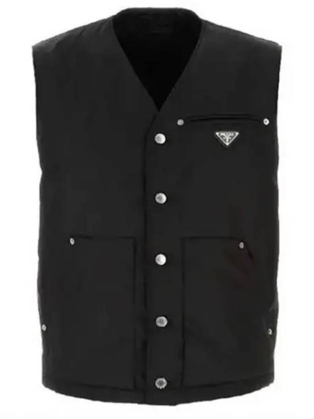 Triangle Logo Re-Nylon Padded Vest Black - PRADA - BALAAN 2