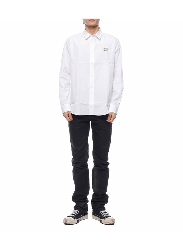 Fox Patch Cotton Long Sleeve Shirt White - MAISON KITSUNE - BALAAN 4