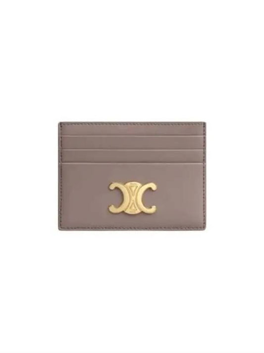 Triomphe Shiny Calfskin Card Wallet Pebble - CELINE - BALAAN 2