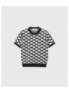 Jacquard TheMwave Short Sleeve Knit Top Black - MSGM - BALAAN 2