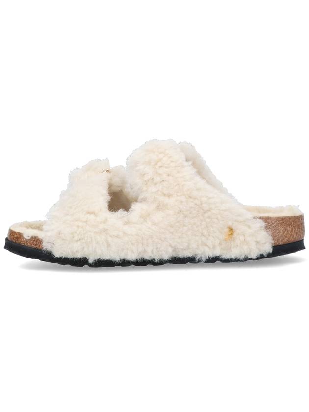 Arizona Big Buckle Shearling Slippers Teddy Eggshell - BIRKENSTOCK - BALAAN 4