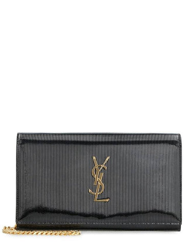 Leather clutch with logo - SAINT LAURENT - BALAAN 1