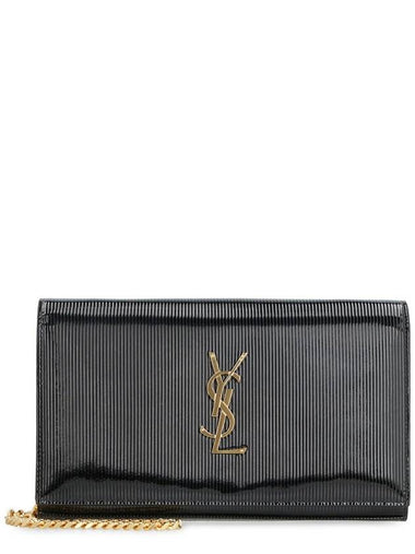 Leather clutch with logo - SAINT LAURENT - BALAAN 1