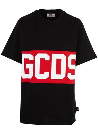 Band Logo Print Short Sleeve T-Shirt Black - GCDS - BALAAN 1