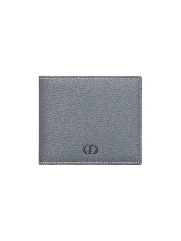 Grain Leather Signature Half Wallet Deep Grey - DIOR - BALAAN 1