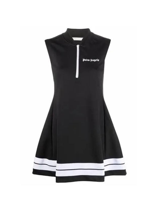 Logo zip-up mini dress black women PWDB094F21FAB001 1001 - PALM ANGELS - BALAAN 1