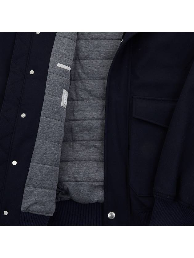 fur collar flap pocket jacket navy - BRUNELLO CUCINELLI - BALAAN.