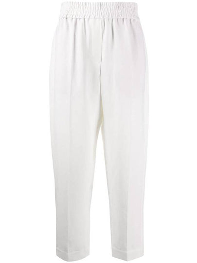 Women's Crop Banding Straight Pants White - BRUNELLO CUCINELLI - BALAAN 2