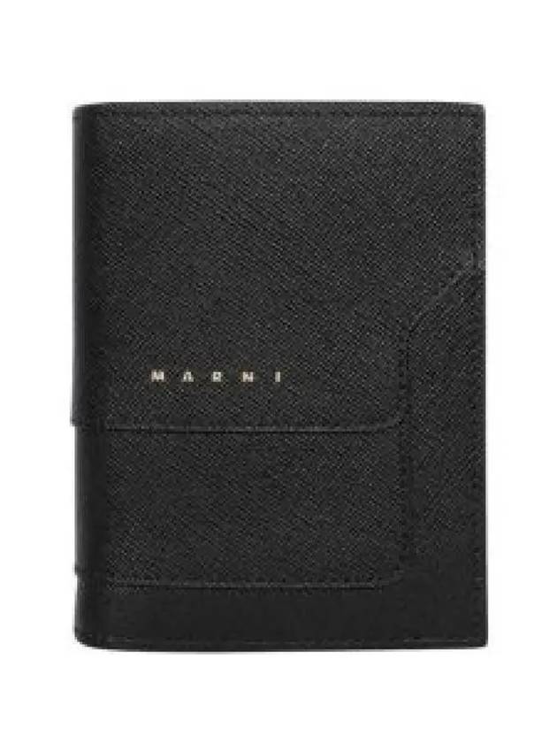 Logo Saffiano Half Wallet Black - MARNI - BALAAN 2